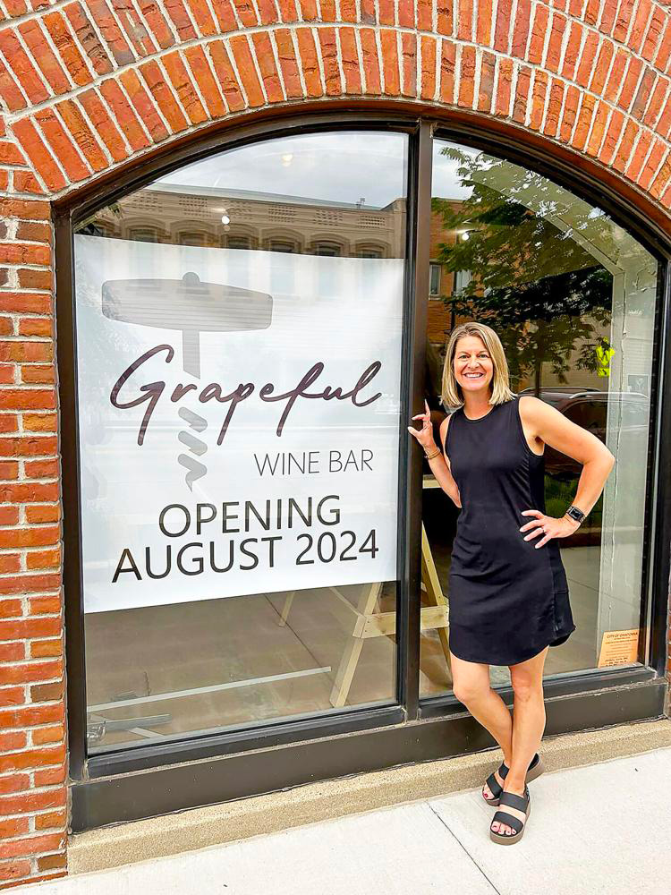 Longtime Owatonna resident and avid lover of wine Stacy Hanson is opening Owatonna’s first wine bar, Grapeful, in the downtown district. (Annie Harman/southernminn.com)
